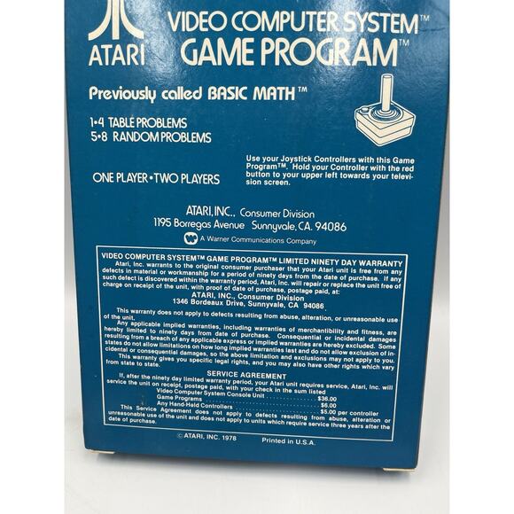 Fun With Numbers CX 2661 Atari 2600 CIB Game, Box, Manual - Picture 14 of 14